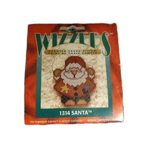 Wizzers Janlynn Cross Stitch Pattern Santa Christmas 3.75"X 3.5" Vintage New